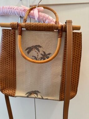 Bramin Palm tree leather canvas vintage purse